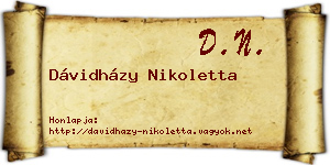 Dávidházy Nikoletta névjegykártya