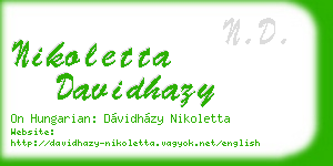 nikoletta davidhazy business card