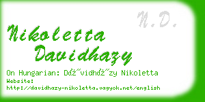 nikoletta davidhazy business card